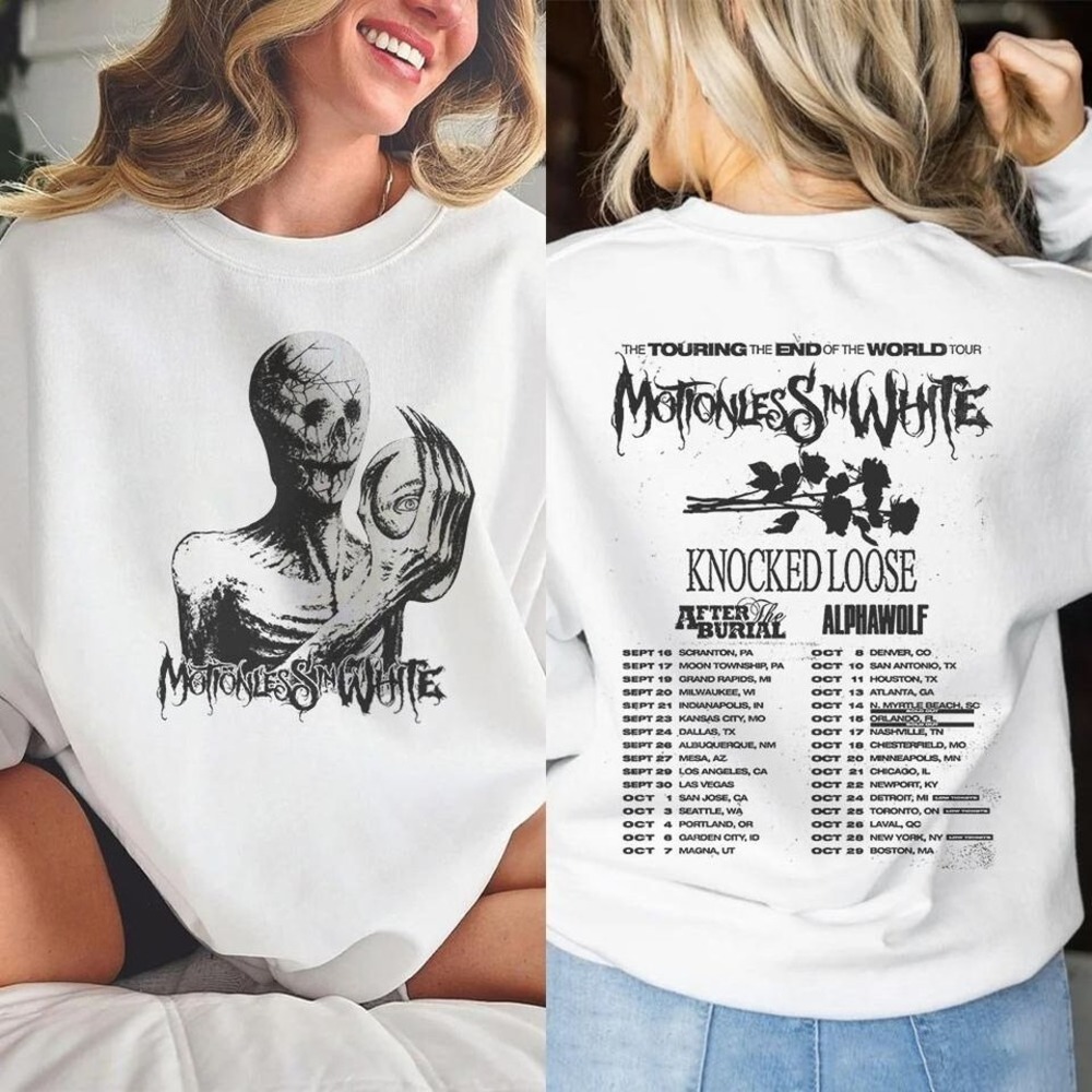 Motionless In White Scoring The End Of The World Tour 2023 2 Sided Sweatshirts